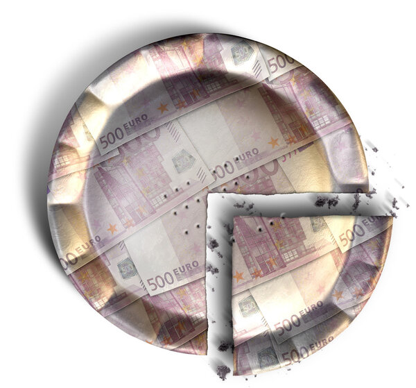 Slice Of Euro Money Pie