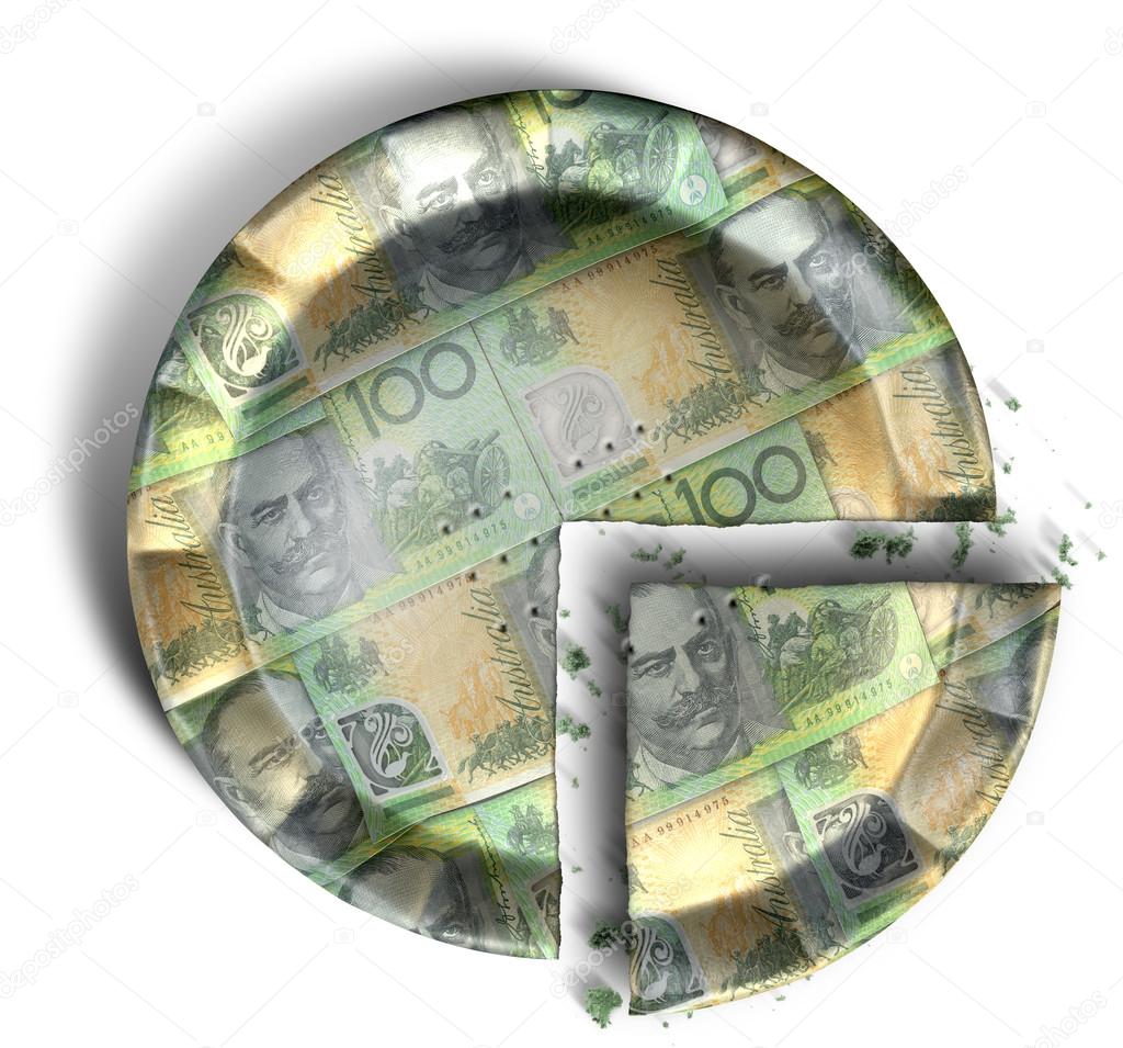 Slice Of Australian Dollar Money Pie