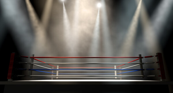 Boxing Ring Spotlit Dark