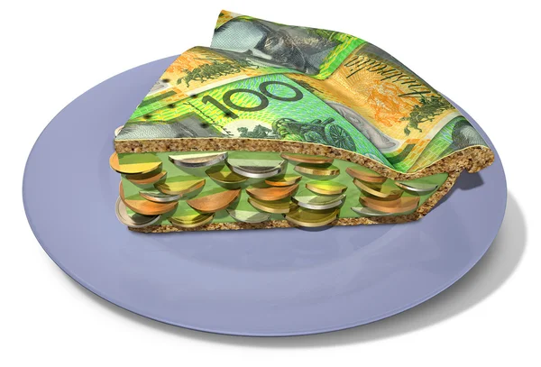 Slice Of Australian Dollar Money Pie — Stock Photo, Image