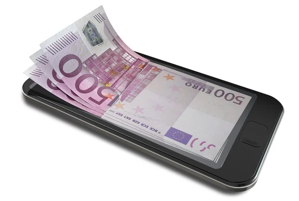 Smartphone Payments With Euro — Stock Photo, Image