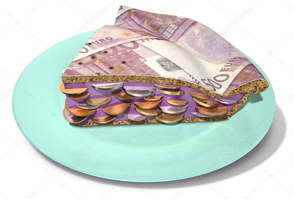 Slice Of Euro Money Pie