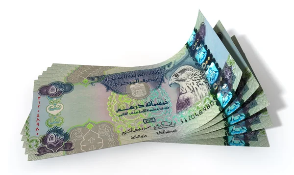 Dirham Bank Notes Spread — Stock Photo, Image