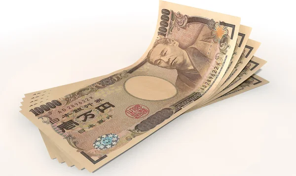 Espalhe de notas de banco de ienes — Fotografia de Stock