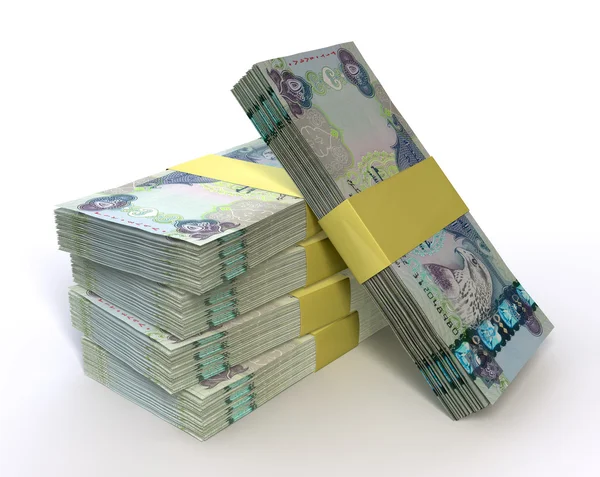 Dirham-Geldscheine stapeln — Stockfoto