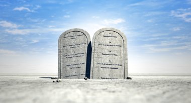 Ten Commandments Standing In The Desert clipart