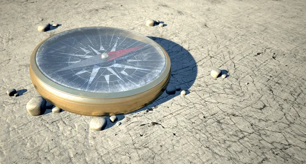 Compass In The Desert — Stock Photo, Image