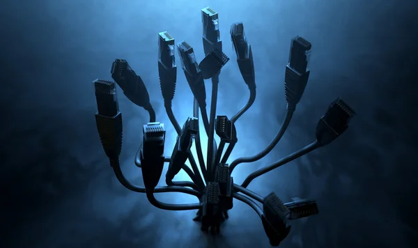 Анотація силуети Ethernet — стокове фото