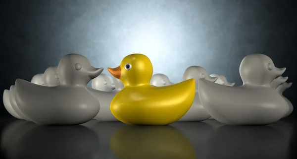 Rubber duck tegen de stroom — Stockfoto