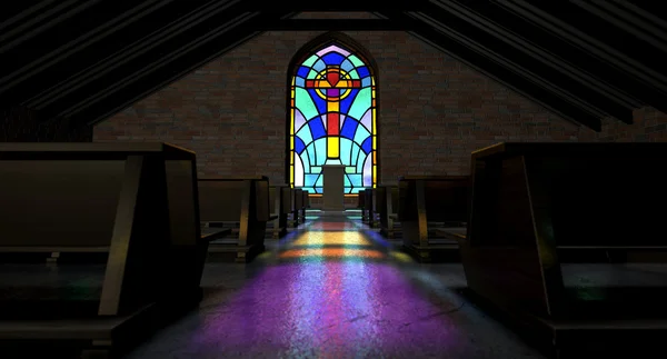 Церковь витражей — стоковое фото
