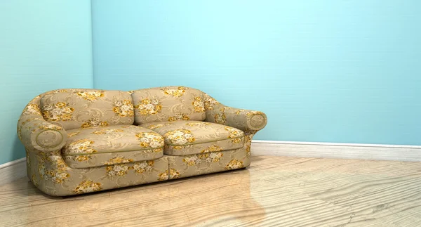 Vecchio divano classico in una stanza — Foto Stock