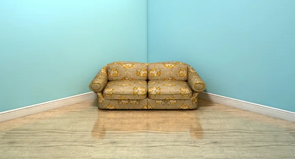 Vecchio divano classico in una stanza — Foto Stock