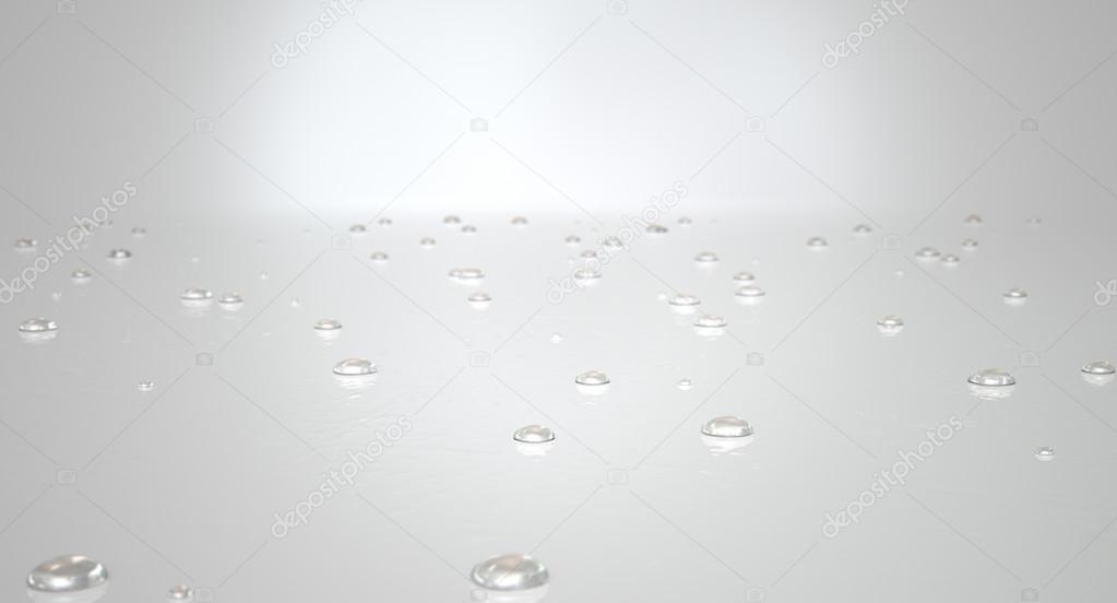 Water Droplets On White