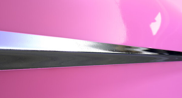 Pink Car And Chrome Trim