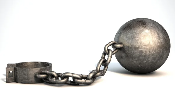 Ball And Chain Isolated — Stock Photo, Image