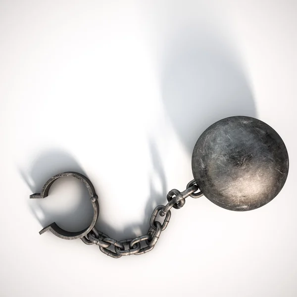 Ball And Chain Isolated — Stock Photo, Image