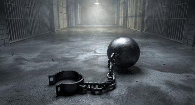Ball And Chain In Prison clipart