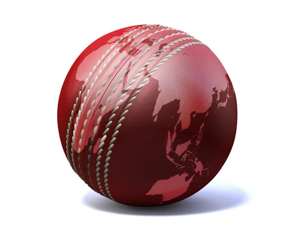 Cricket Ball World Map — Stock Photo, Image