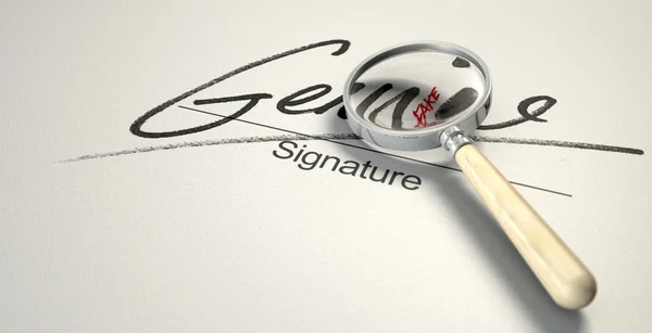 Firma falsa autentica — Foto Stock