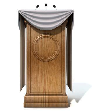 Press Conference Podium With Draping clipart
