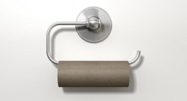 Empty Toilet Roll On Chrome Hanger clipart