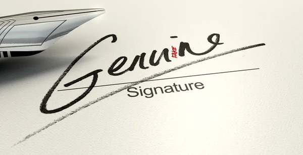 Echte valse handtekening — Stockfoto