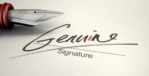 Firma falsa genuina —  Fotos de Stock