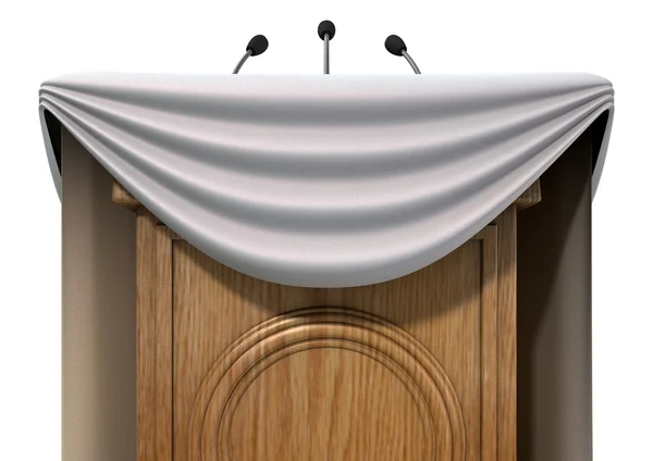 Press Conference Podium With Draping — Stock Photo, Image