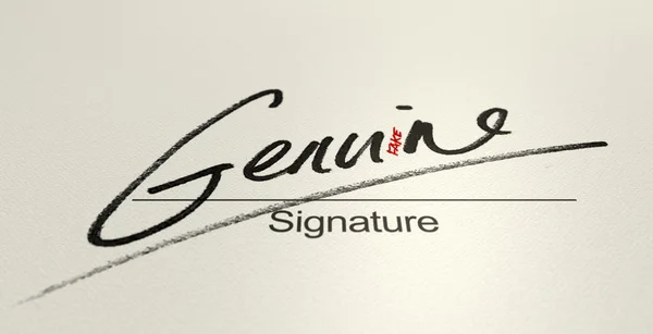 Firma falsa genuina — Foto de Stock