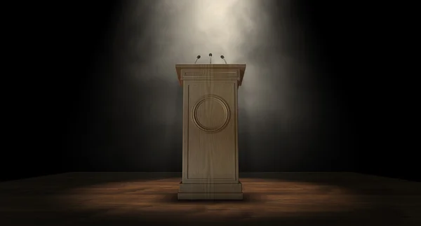 Spotlit Press Podium — Stock Photo, Image