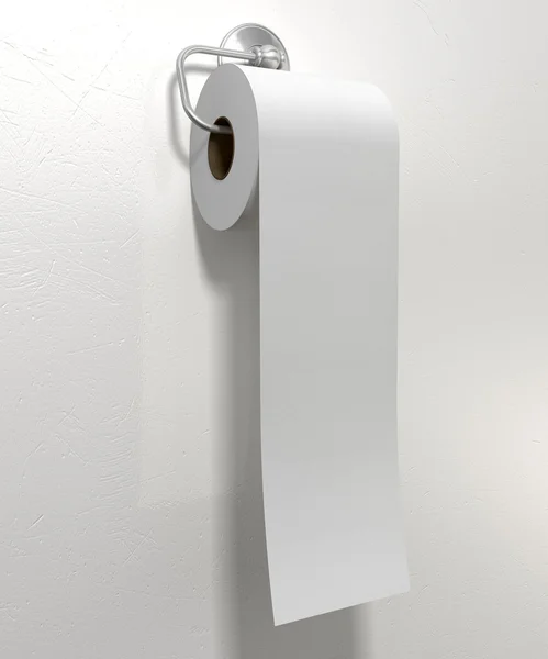 Toilet Roll On Chrome Hanger — Stock Photo, Image