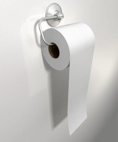 Toilet Roll On Chrome Hanger — Stock Photo, Image