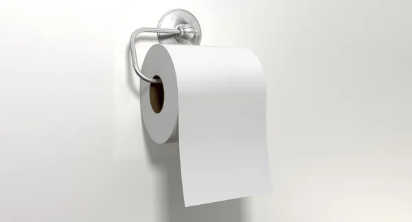 Toilet Roll On Chrome Hanger — Stock Photo, Image