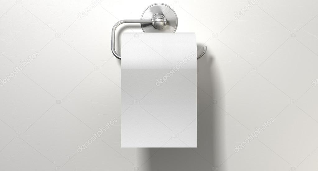 Toilet Roll On Chrome Hanger
