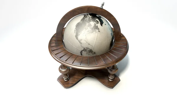 Винтажный деревянный глобус — стоковое фото