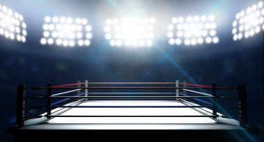 Boxing Ring In Arena clipart