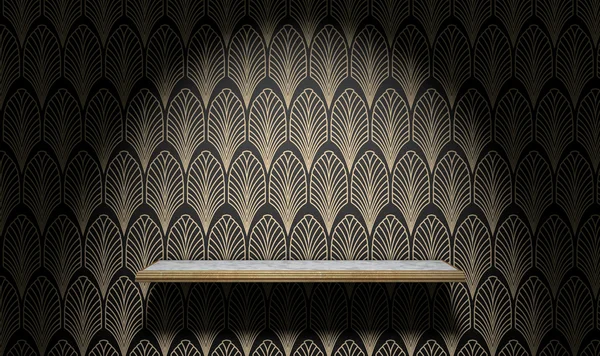 Empty Art Deco Shelf On Wall — Stock Photo, Image