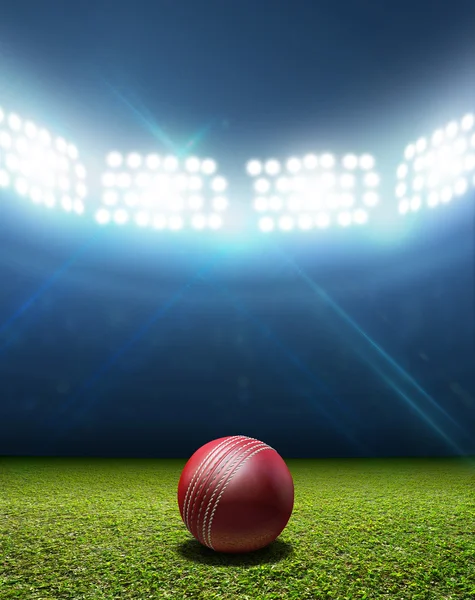 Cricket Stadium And Ball — Stock Photo, Image