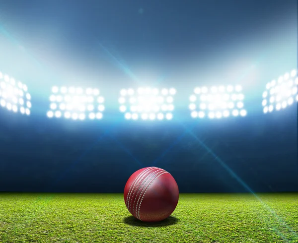 Cricket Stadium And Ball — Stock Photo, Image