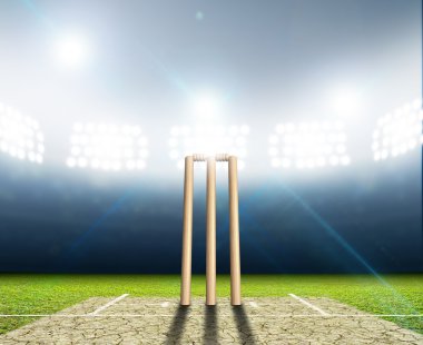 Cricket Stadium And Wickets clipart
