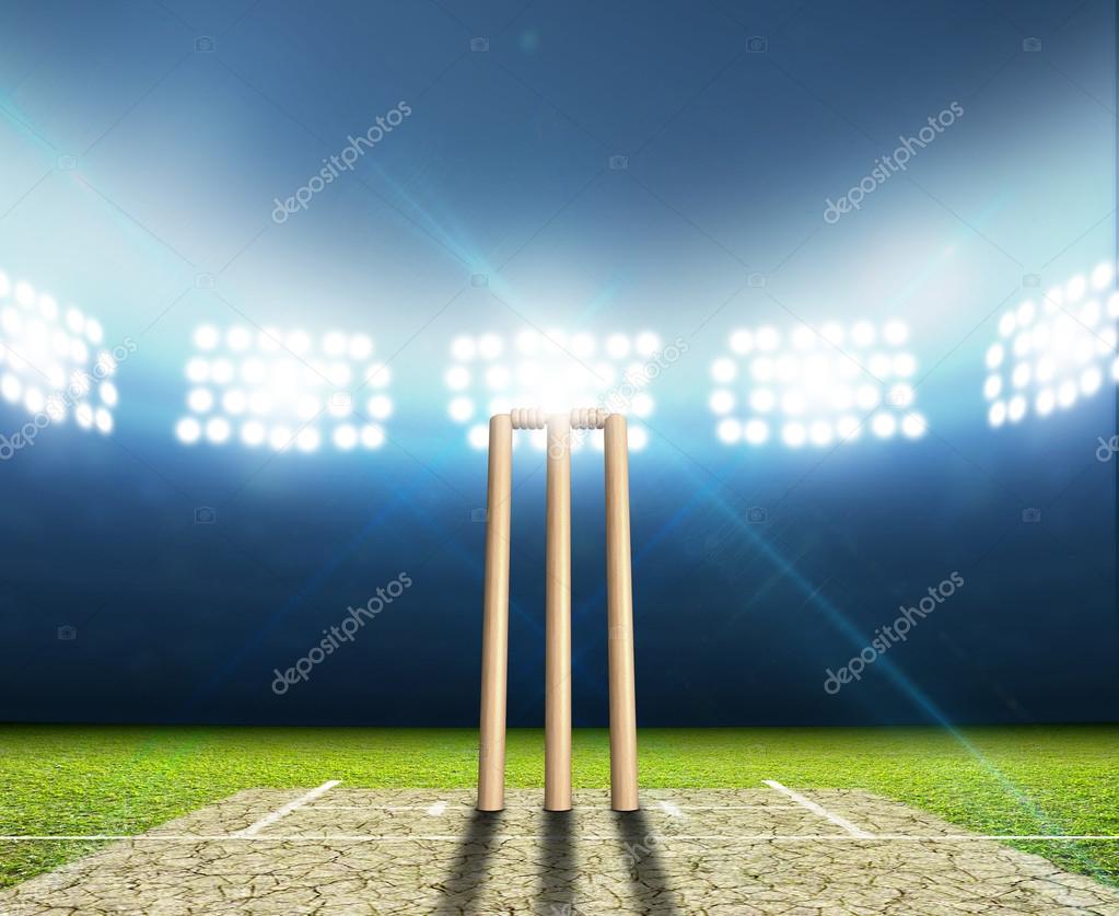 Cricket Stadium And Wickets Stock Photo by ©albund 63932211