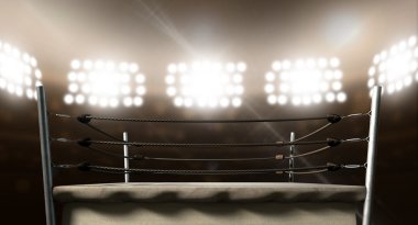 Vintage Boxing Ring In Arena clipart
