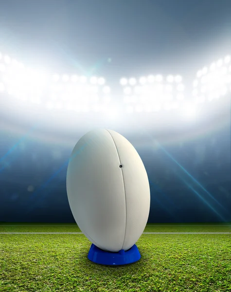 Rugby Stadium And Ball — Stock Photo, Image