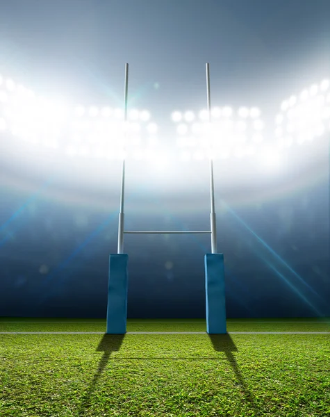 Rugby Stadium And Posts — Stock Photo, Image