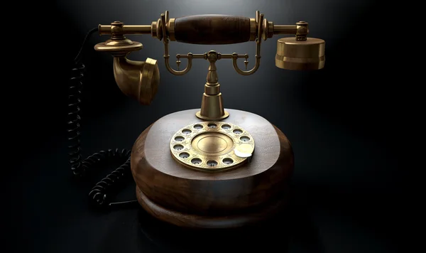 Vintage Telephone Dark Isolated — Stock Photo, Image