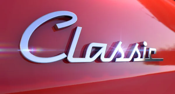 Emblema clásico del coche de Chrome — Foto de Stock