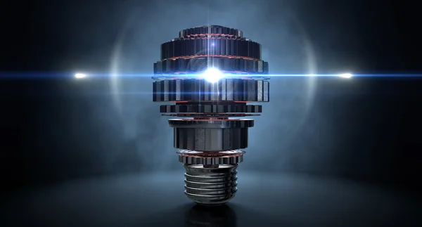 Konsep Cogwheel Lightbulb — Stok Foto