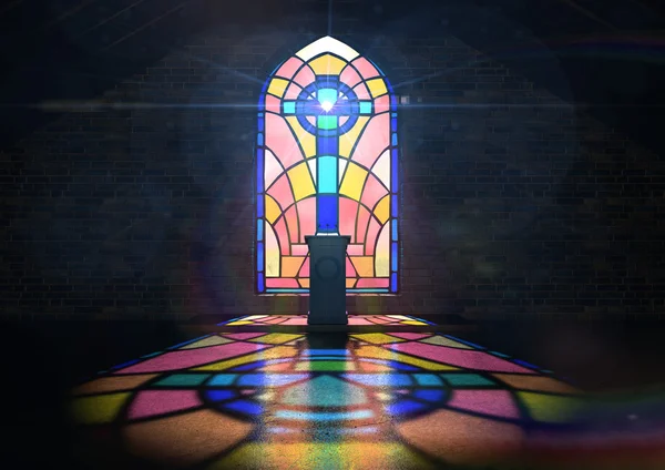 Stained Glass Window Church — Stock Photo, Image