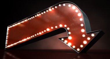 Vintage kırmızı ok işareti