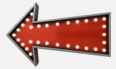 Vintage kırmızı ok işareti